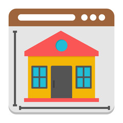 Conceptual flat design icon of real estate website

