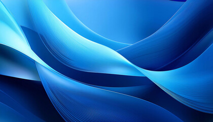 Abstract Blue Background with Dynamic Shapes and Soft Gradients