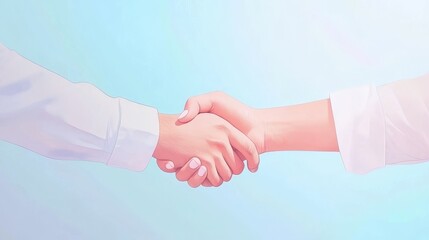 A close-up image of two hands shaking, representing agreement, partnership, and collaboration in a professional setting.