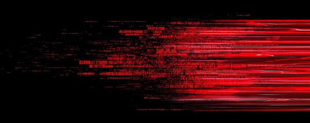A critical error screen filled with red 'Security Threat' messages, glitch effects, and corrupted lines of code, representing a major cybersecurity failure.