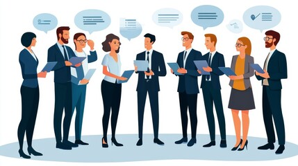 Obraz premium A diverse group of professionals engaged in a collaborative discussion, sharing ideas and solutions in a modern workspace.