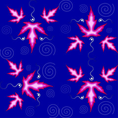 maple leaves  seamless pattern 07