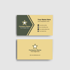 creative and modern business card design with golden and black color layout.