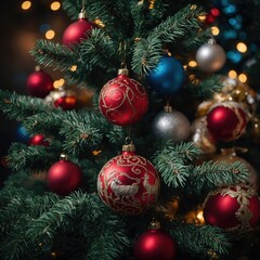 Fototapeta premium Joyful decorations inspire a warm atmosphere during the season