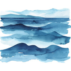 abstract ocean vector illustration in watercolor style