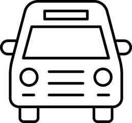 Simple icons on the theme of commuting to work or school, drawn in a minimalistic style.