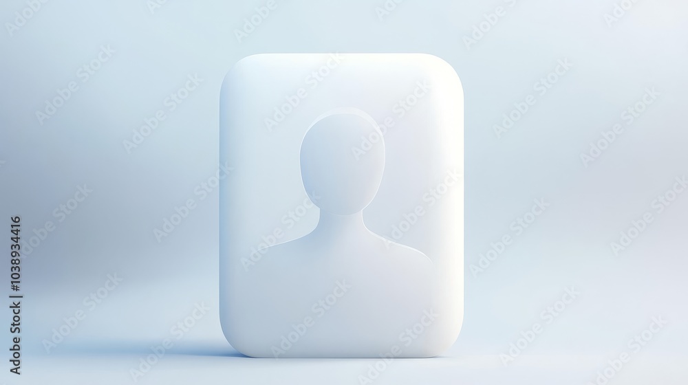 Poster a minimalist design of a faceless figure on a soft gradient background, symbolizing anonymity and mo
