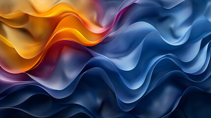 Obraz premium Abstract Background with Wavy Shapes in Blue and Yellow