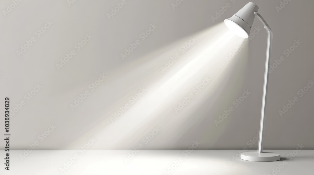 Aufkleber a modern desk lamp shines brightly, casting soft light and creating an inviting atmosphere in a mini