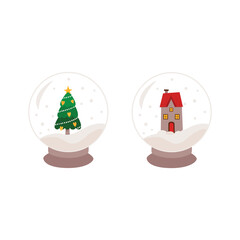 christmas tree and snowman