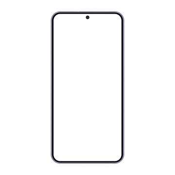 Modern Frameless Smartphone Mockup With Blank Screen, Front View. Vector Illustration