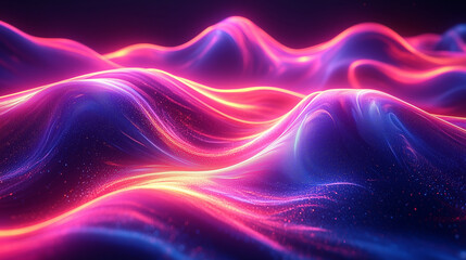 Fototapeta premium galactic neon ripples undulating across the cosmos, a surreal blend of color and light