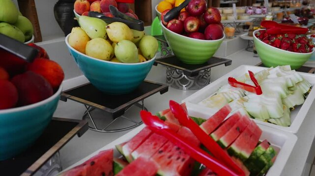 Fruit plates. All inclusive food concept.