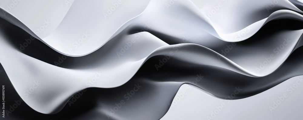 Poster a smooth, abstract texture of flowing fabric, showcasing elegant curves and a gradient of light and 