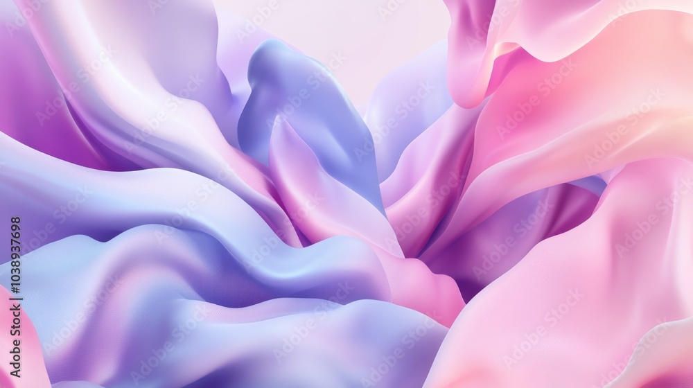 Aufkleber a soft and delicate abstract fabric texture with flowing pastel colors, creating a serene and elegan