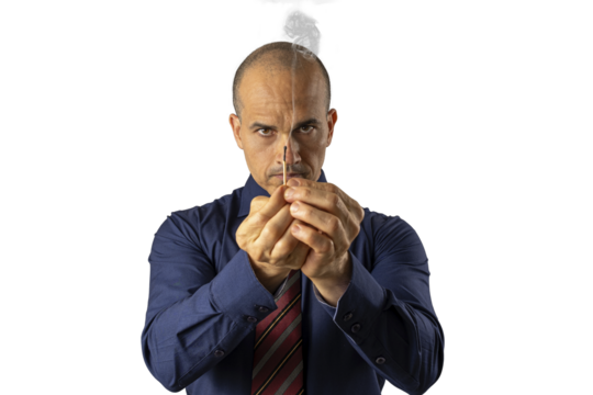 48 year old Brazilian man, facing the camera and holding a match access_formal clothing_12.