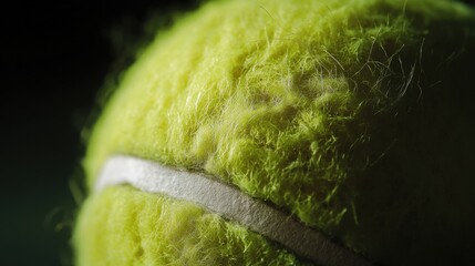 A tennis ball's fuzzy surface, outdoor setting with bright daylight, Vibrant style