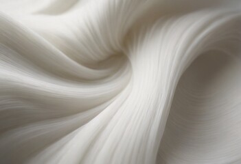 Obraz premium Abstract background of white silk fabric, macro photo, selective focus. AI generated 