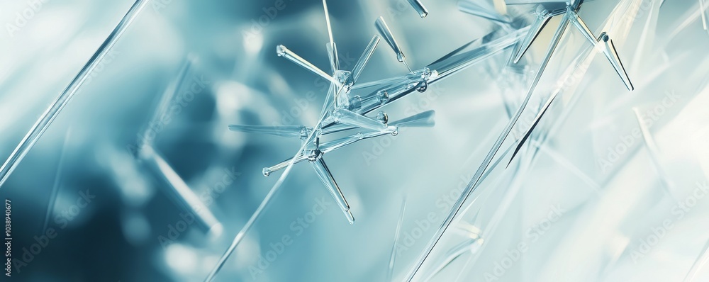 Poster Abstract close-up of intricate crystal formations, showcasing delicate textures and shimmering reflections in soft light.