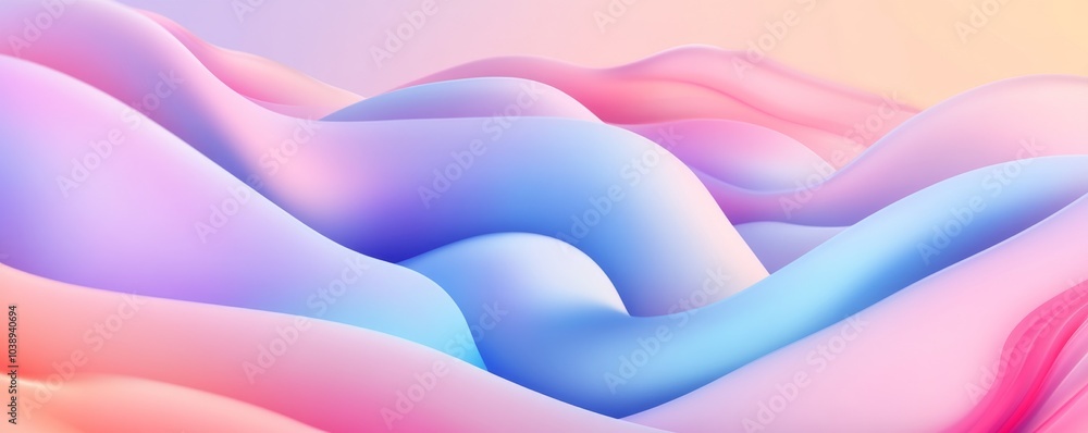 Poster abstract colorful waves creating a tranquil and dreamy landscape, perfect for backgrounds or artisti