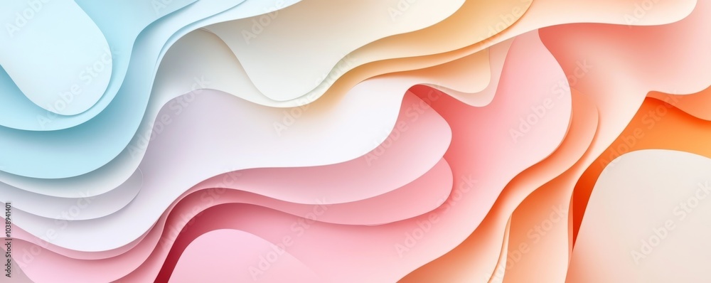 Aufkleber abstract wave background design featuring soft pastel colors and smooth curves creating a serene and