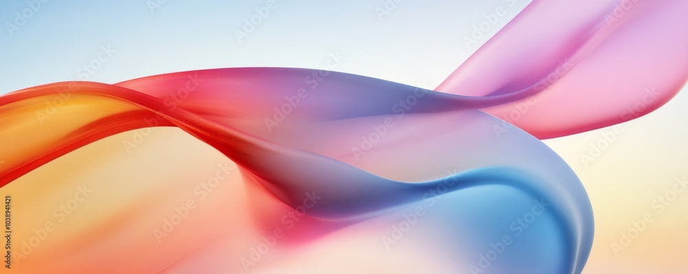 Poster abstract wave design featuring soft colors and delicate curves on a gradient background, perfect for
