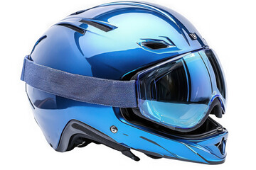 Blue SkiSnowboard Helmet isolated on transparent background, png file, no background png file