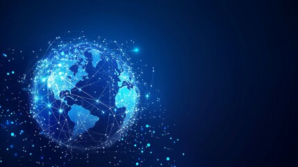 Obraz premium A Digital Representation of the Earth with a Network of Lines