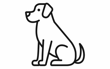 Dog coloring page design illustration and coloring page white and black design concept 