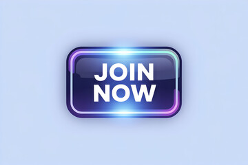 A bright, modern button featuring the text "JOIN NOW" designed to attract attention against a light blue background.