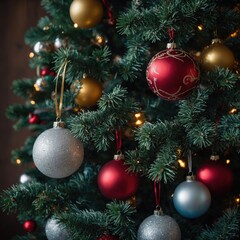 Fototapeta premium Joyful ornaments fill the festive display