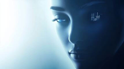 Mysterious close-up of a mannequin's face with soft lighting and a serene expression, perfect for artistic and fashion themes.