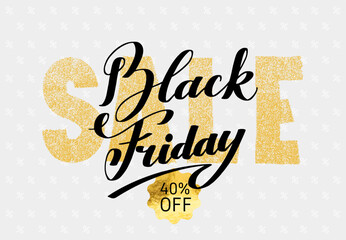 Black Friday sale typography lettering. Template special discount offer design. Product discount festival banner design. Flat Template for logo, labels, banners, poster, social media