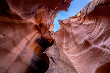 colorful sandstone formations at lower antelope canyon, Arizona, Page