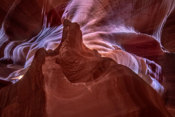 colorful sandstone formations at lower antelope canyon, Arizona, Page