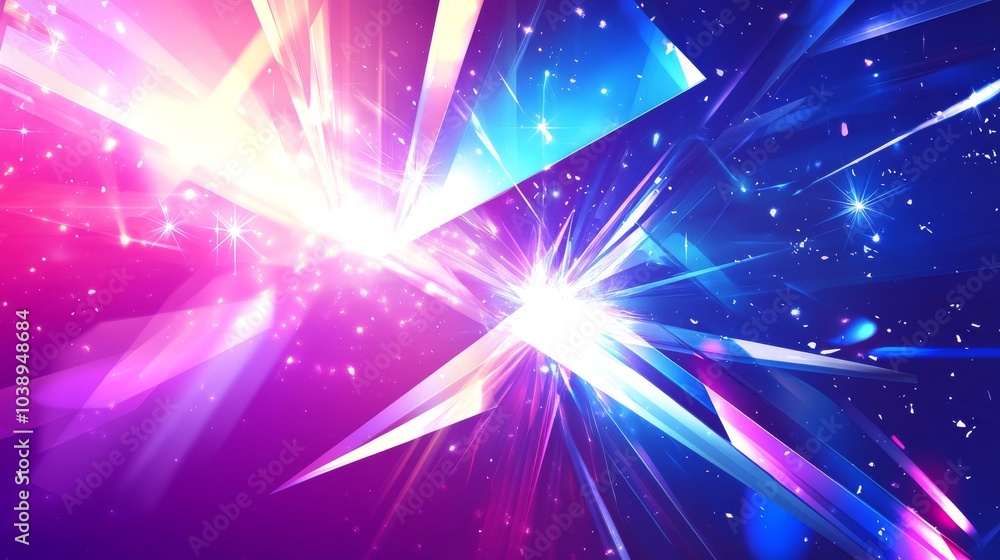 Poster vibrant abstract background with dynamic light rays and colors, perfect for creative projects and di