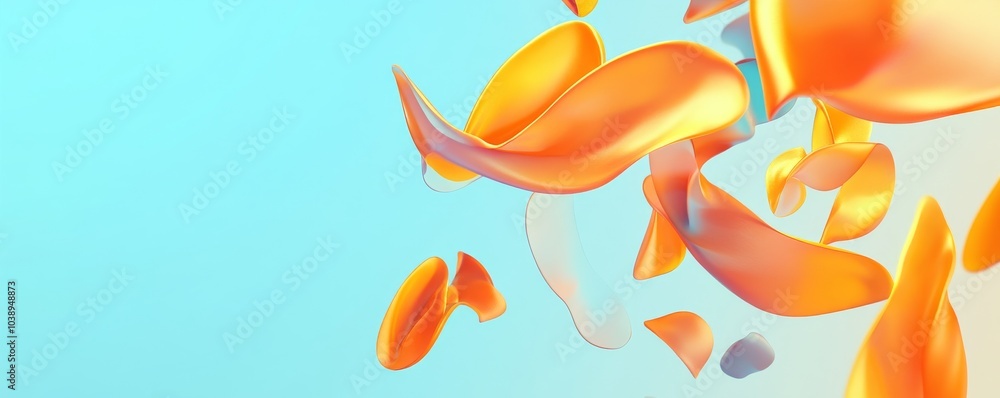 Poster vibrant abstract shapes in warm tones create a dynamic and modern visual, perfect for artistic backg