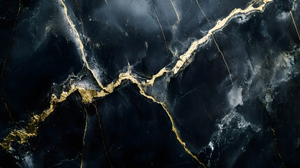 Captivating Black Marble Backdrop with Subtle Gold Highlights, Enhancing Beauty and Sophistication in Modern Decor