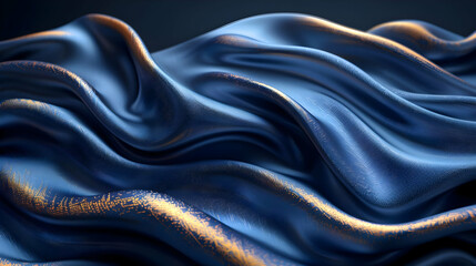 Abstract Blue and Gold 3D Rendered Background