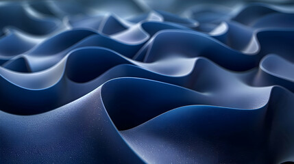 Fototapeta premium Abstract Blue 3D Wavy Background