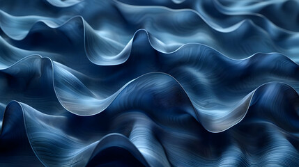 Obraz premium Abstract 3D Blue Wavy Background Design