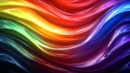 High-Energy Artwork Featuring Liquid Rainbow Metal with Intricate Shiny Wavy Textures Capturing Movement