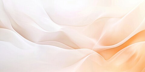 Abstract Background with White and Peach Swirling Fabric.