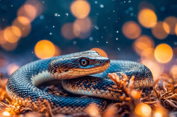 Fototapeta premium New Year background with snake