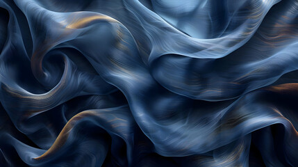 Obraz premium Abstract Blue and Gold Swirling Texture Illustration