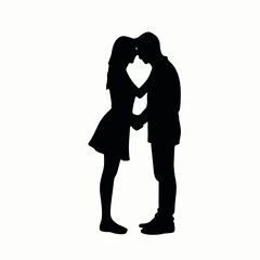 A silhouette of a couple embracing each other vector silhouette