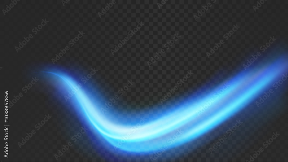 Canvas Prints bright blue halo soft speed transparent swoosh futuristic neon lines. abstract dynamic rapid bandwid