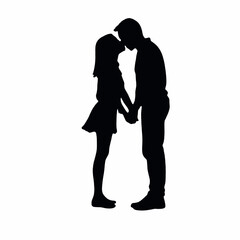 A silhouette of a couple embracing each other vector silhouette