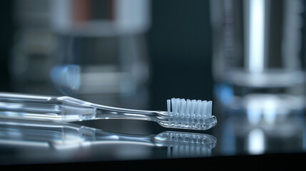 Clean and minimalist transparent PNG toothbrush 