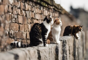 Cats on a wall
